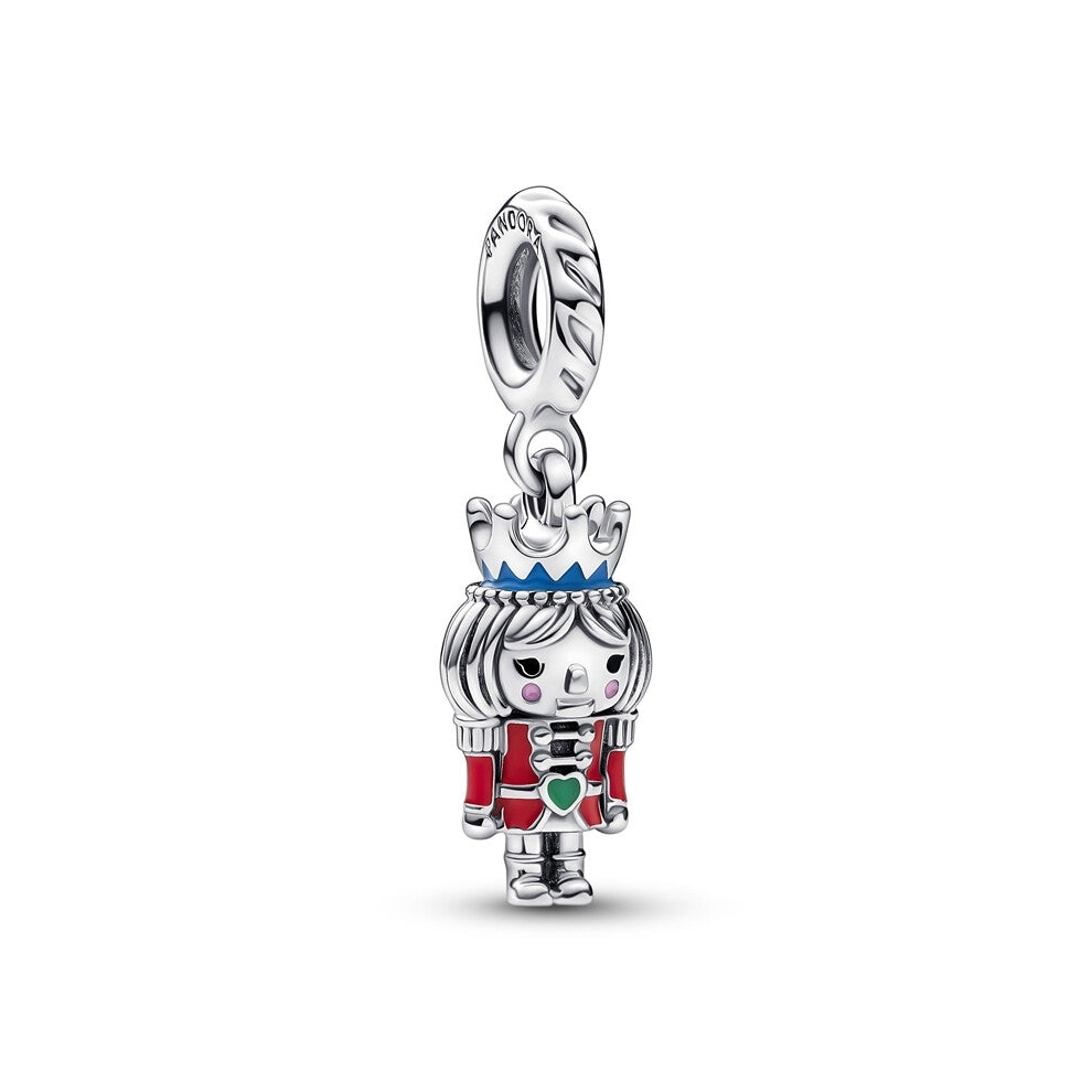 Silver Festive Nutcracker Dangle Charm Fits Pandora Bracelet