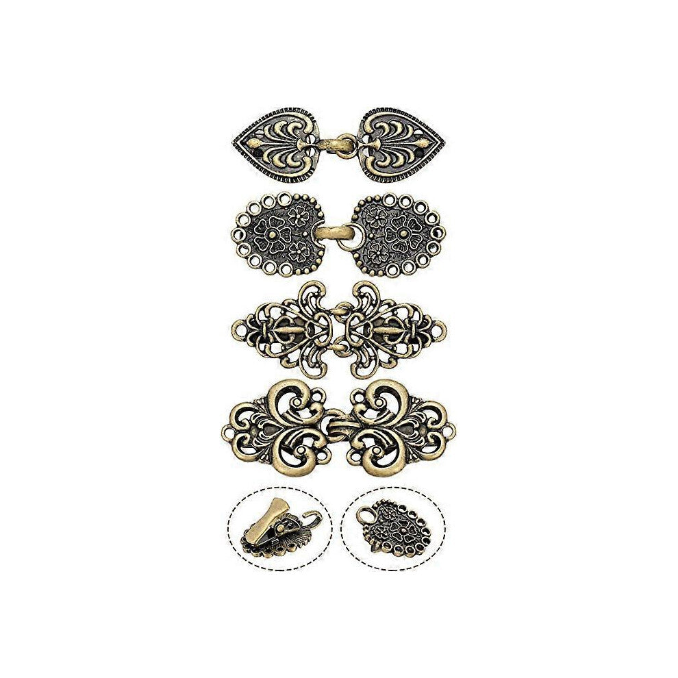 (As show, One size) 4 Pcs Vintage Sweater Shawl Clips Retro Swirl Cardigan Cloak Pin Antique Cape Clips Celtic Sweater Clasp Dress Shirt Brooch Clasp