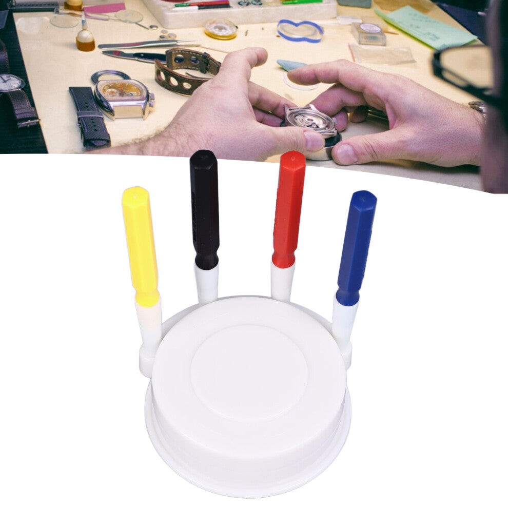 Watch Oiler Set 4 Tip Sizes 3 Recesses Oil Cup Oil Pen Watch Repairing Accessory for Watches Clocks Toys