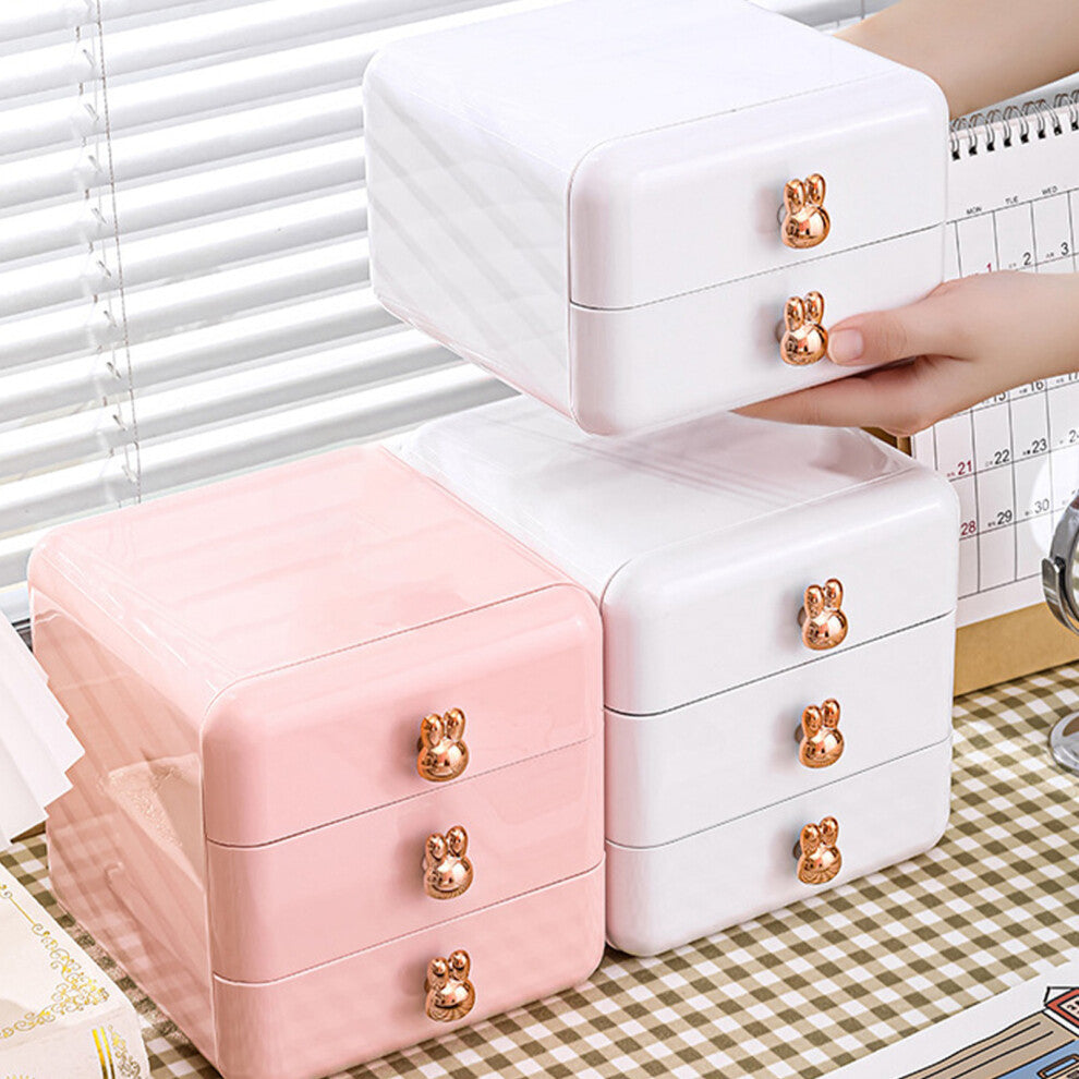 Desktop Drawer Jewelry Hair Accessories Sundries Storage Box Tabletop Organizer for Bedroom Dormitory Office