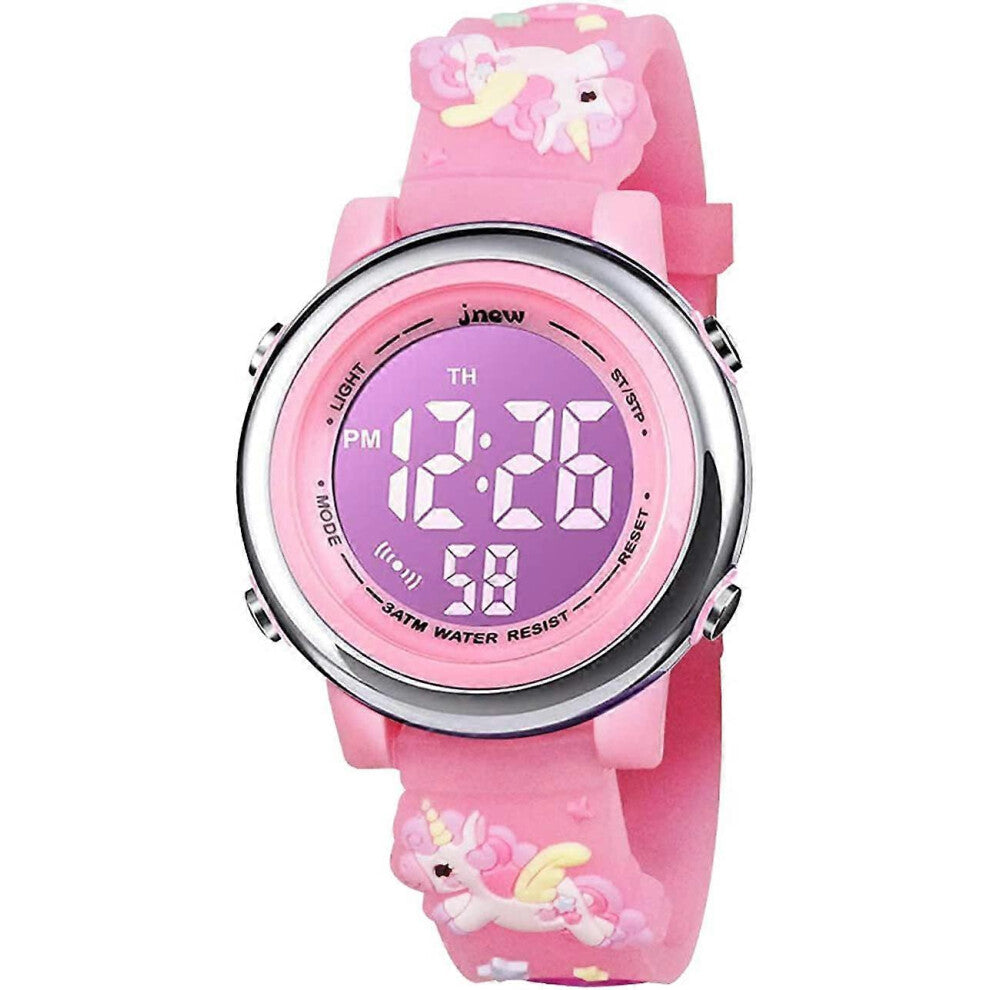 (As show, One size) Kids Digital Sport Watch 30M Waterproof Multifunction Electronic Watches 7 Color LED Backlight for 3 Years Old to 12 Years Old Kid