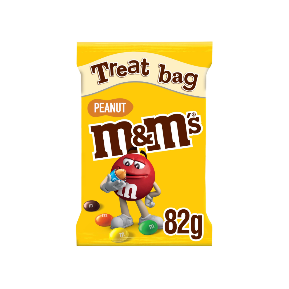 M&M's Peanut Chocolate Treat Bag - Pack of 16 x 82G