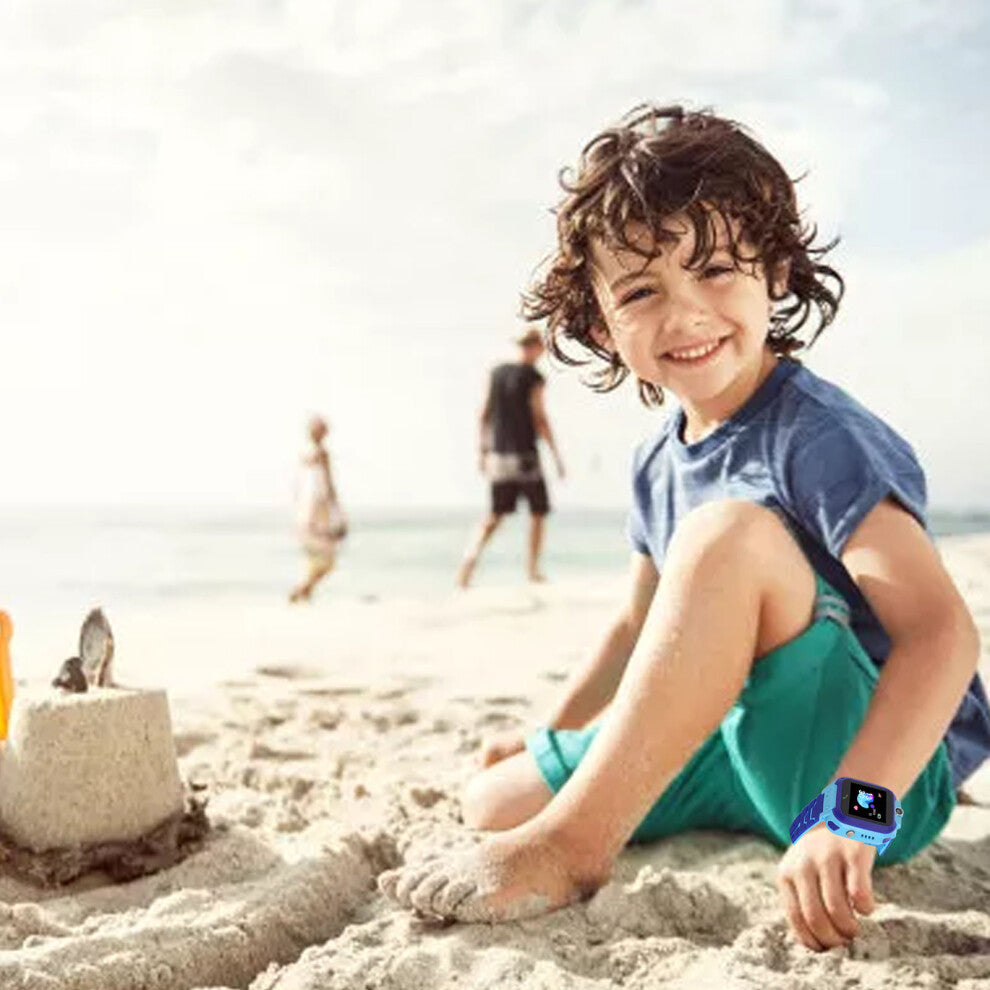 2G Kids Smart Watch LBS Positioning Children Phone Watch Support SOS Alert Photo Taking Gaming Classroom Mode Remote Shutdown Blue