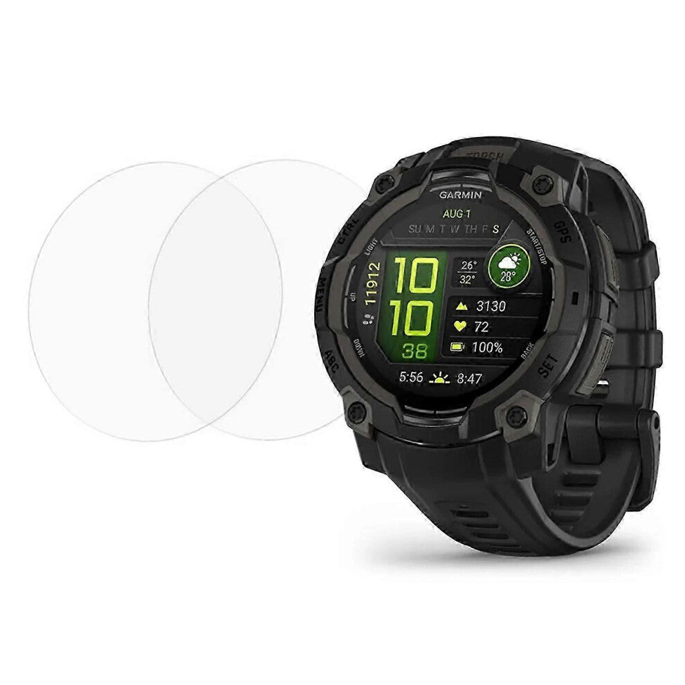 (As show, One size) 2Pcs For Garmin Instinct 3 50mm Screen Protector Tempered Glass 2.5D HD Watch Screen Film