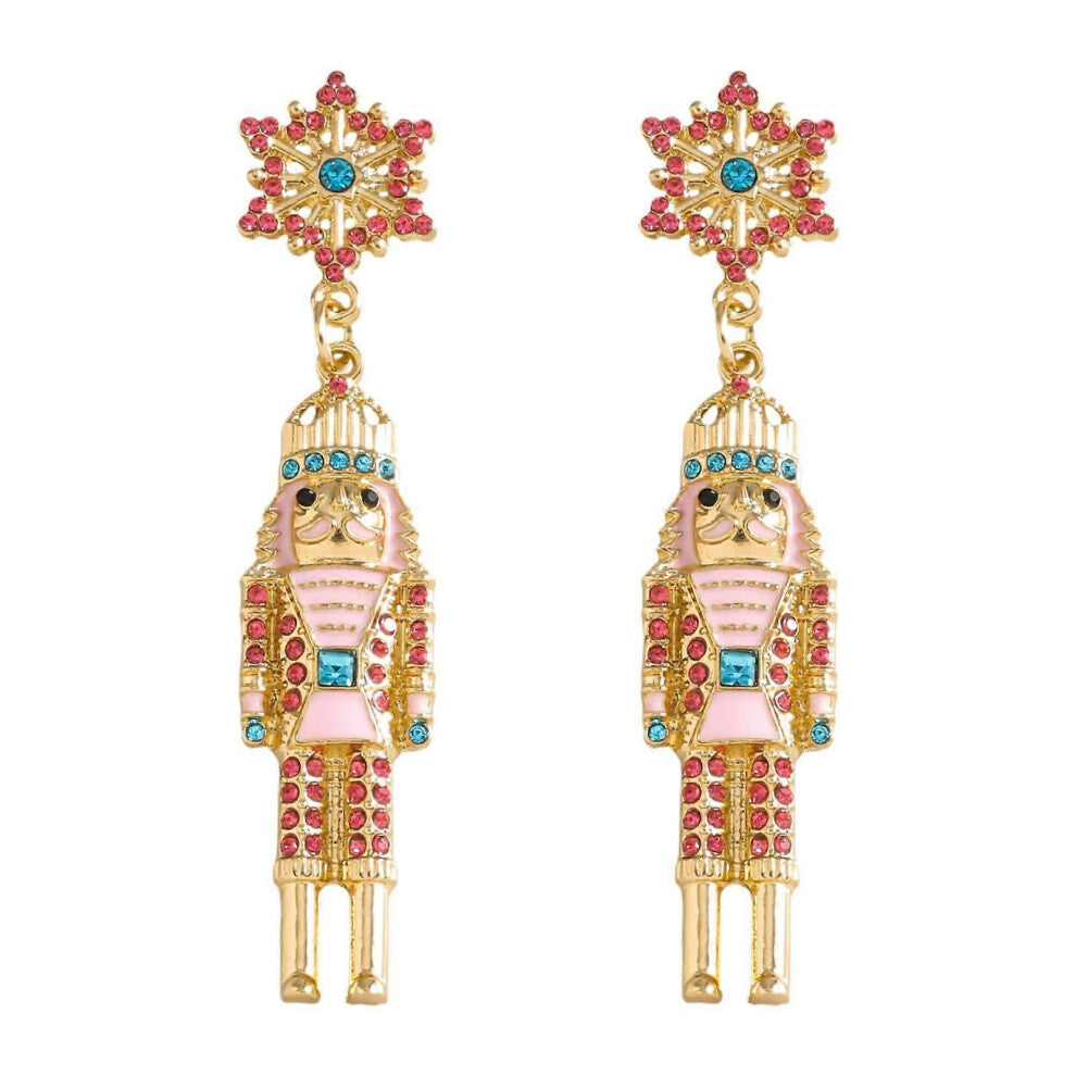 (White, One size) Christmas Earrings Nutcracker Earrings Unique Cute Dress up Holiday Earrings White