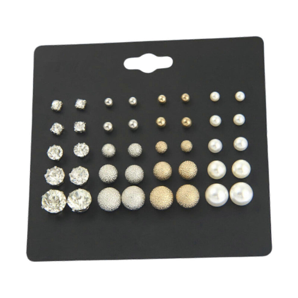 (As show, One size) Earrings Set 20 Pairs Elegant for Women for Engagement Graduation Daily Wear