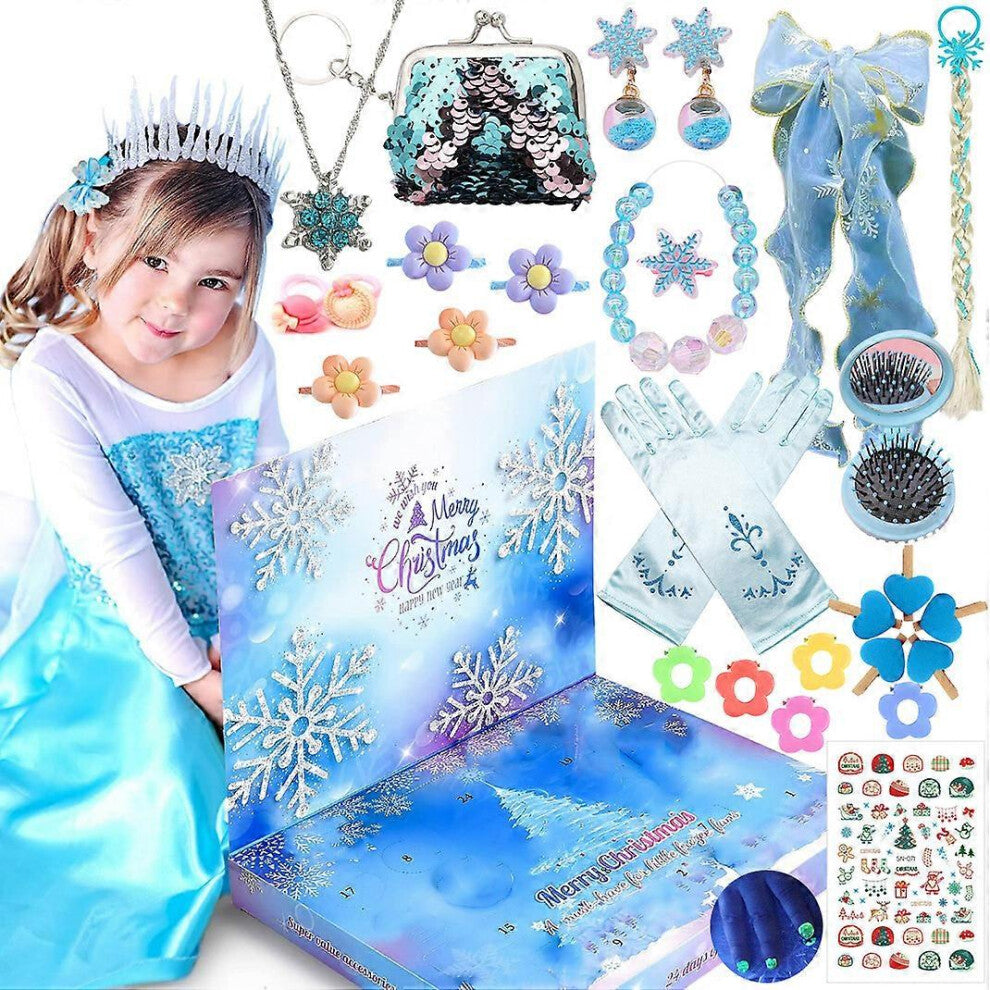(20, One size) Countdown Christmas Blind Box Girls Jewelry Ice Unicorn Surprise Christmas Set