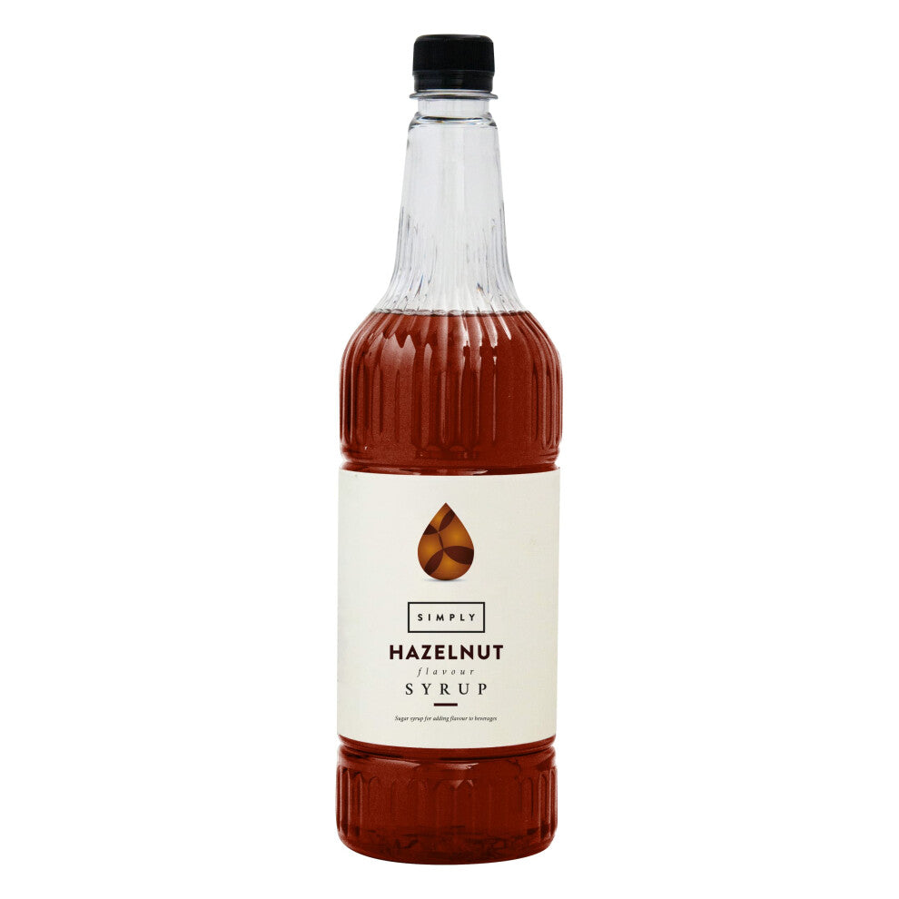 Simply Hazelnut Syrup, Vegan & Nut Free Flavoured Syrup for Coffee, Cocktails & Baking (1 Litre)