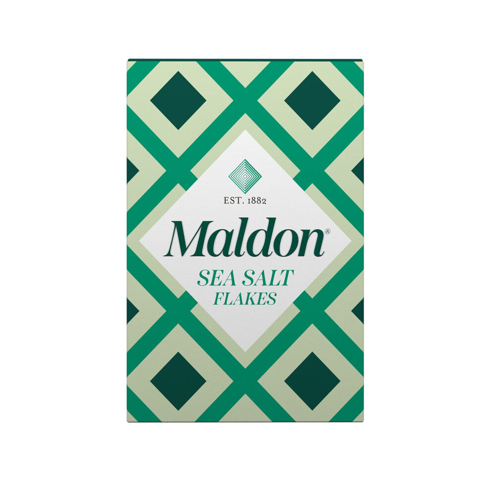Maldon - Sea Salt Flakes, Unique Pyramid Shaped Salt Flakes, Perfect for a Wide Range of Dishes, Hand-Harvested for Four Generations, 250g Box