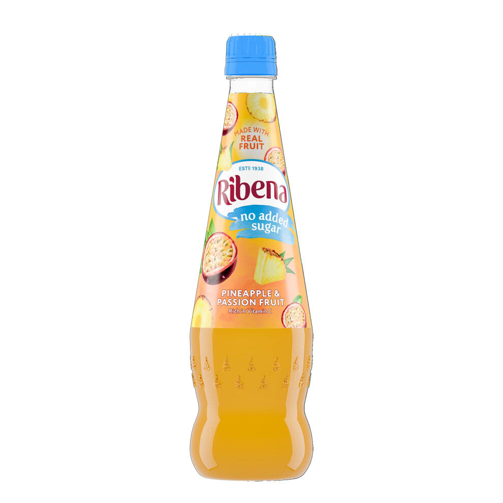 Ribena Pineapple & Passion Fruit Juice, No Added Sugar, Vitamin C, Recycled, 100%