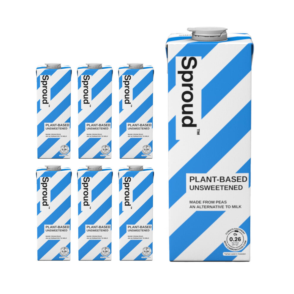 SPROUD Plant-Based Milk, Zero Sugar, Unsweetened, 6 x 1L