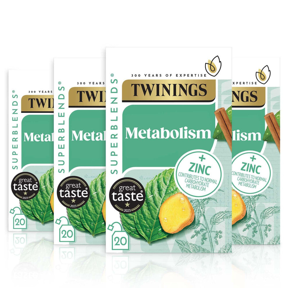 Twinings Metabolism Tea - Peppermint & Green Tea, 80 Tea Bags