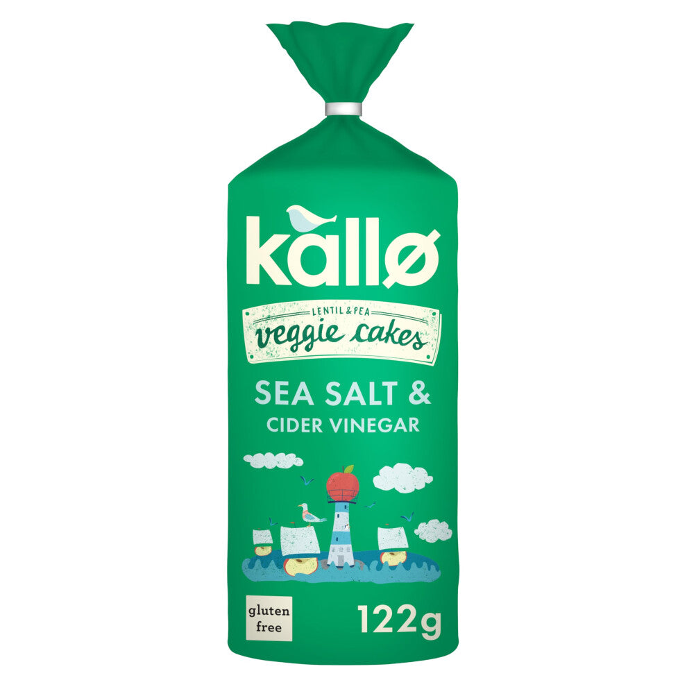 Kallo Salt & Vinegar Veggie Cakes, 122g, Lentil & Pea, Gluten Free