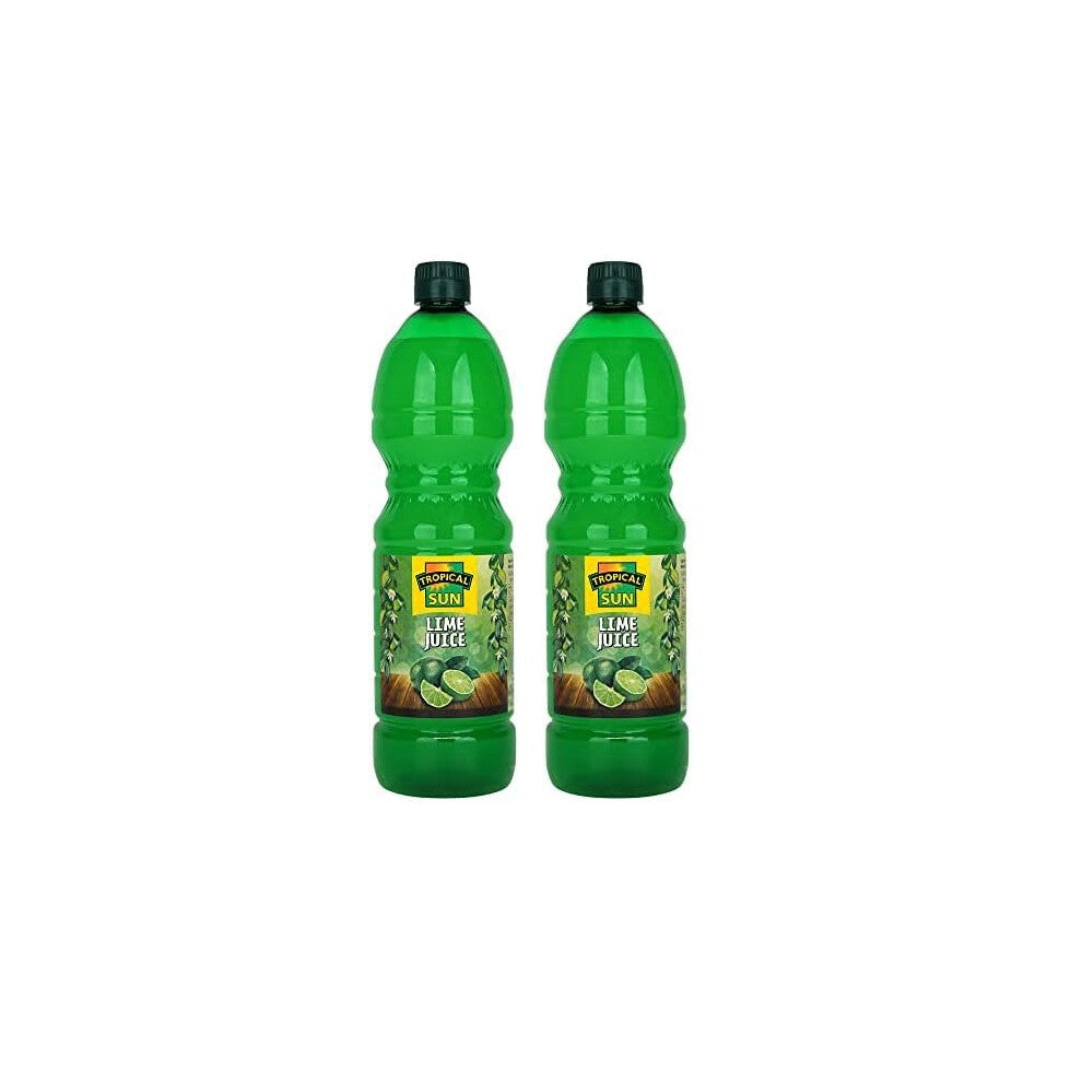 Tropical Sun 100% Pure Lime Juice, 1L (Pack of 2). Perfect for Tacos, Drinks, Sauces, Salad Dressings