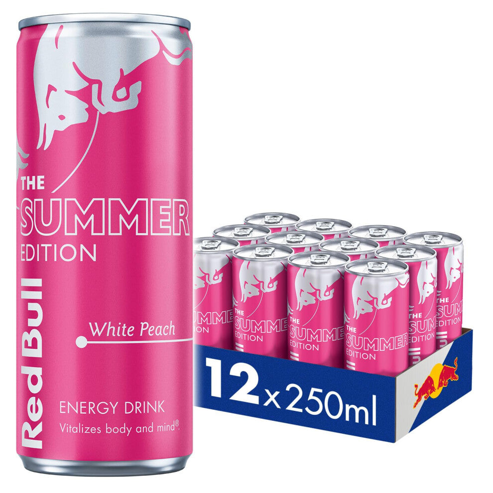 Red Bull Energy Drink Summer Edition White Peach 250ml, 12 Pack