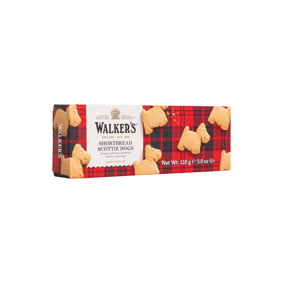 Walkers Shortbread Scottie Dog Shapes, Traditional Pure Butter Scottish Recipe, 110g