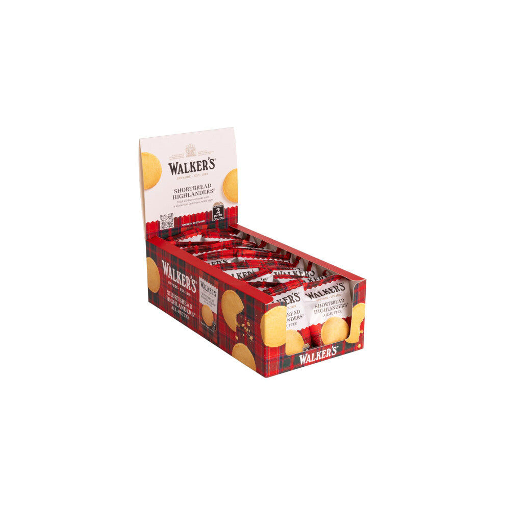 Walkers Shortbread Twin Pack Highlander, Traditional Pure Butter Scottish Recipe, 40g (18 x Twin Pack)