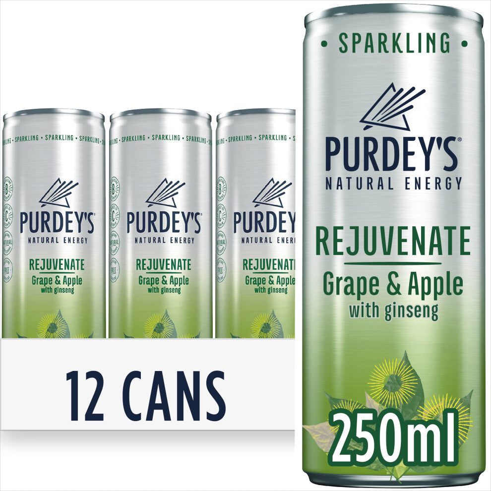 Purdey's Rejuvenate Natural Energy Drink 12 x 250 ml Cans