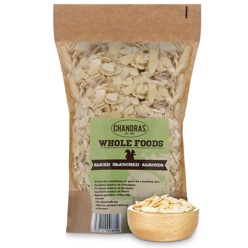 Chandra Whole Foods Almond Flakes 1KG – Blanched & Sliced