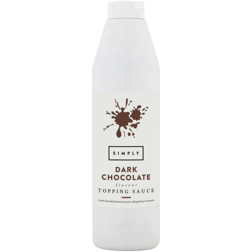 Simply Dark Chocolate Topping Sauce, Dairy Free Vegan Ready to Use Dessert Sauce for Ice Cream, Waffles, Pancakes, Coffee & Milkshakes (1 kg)