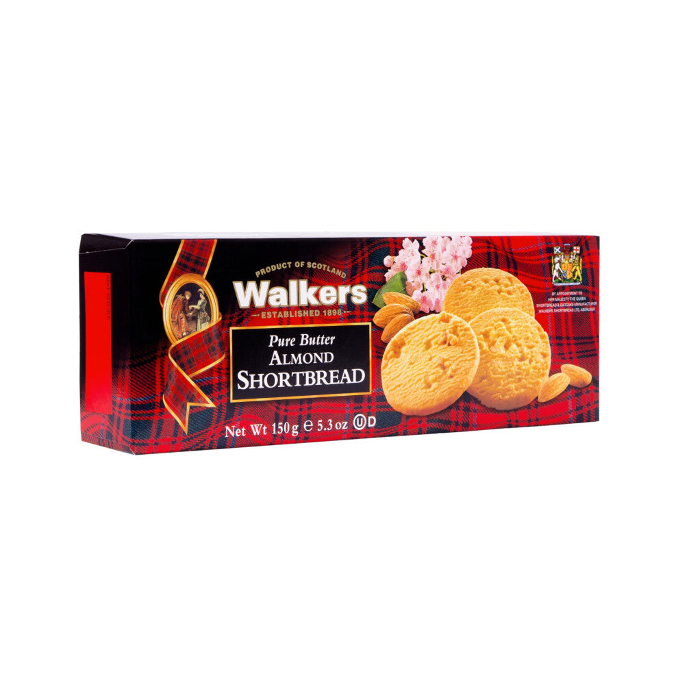 Walkers Shortbread Almond Rounds, Traditional Pure Butter Scottish Recipe, 150g