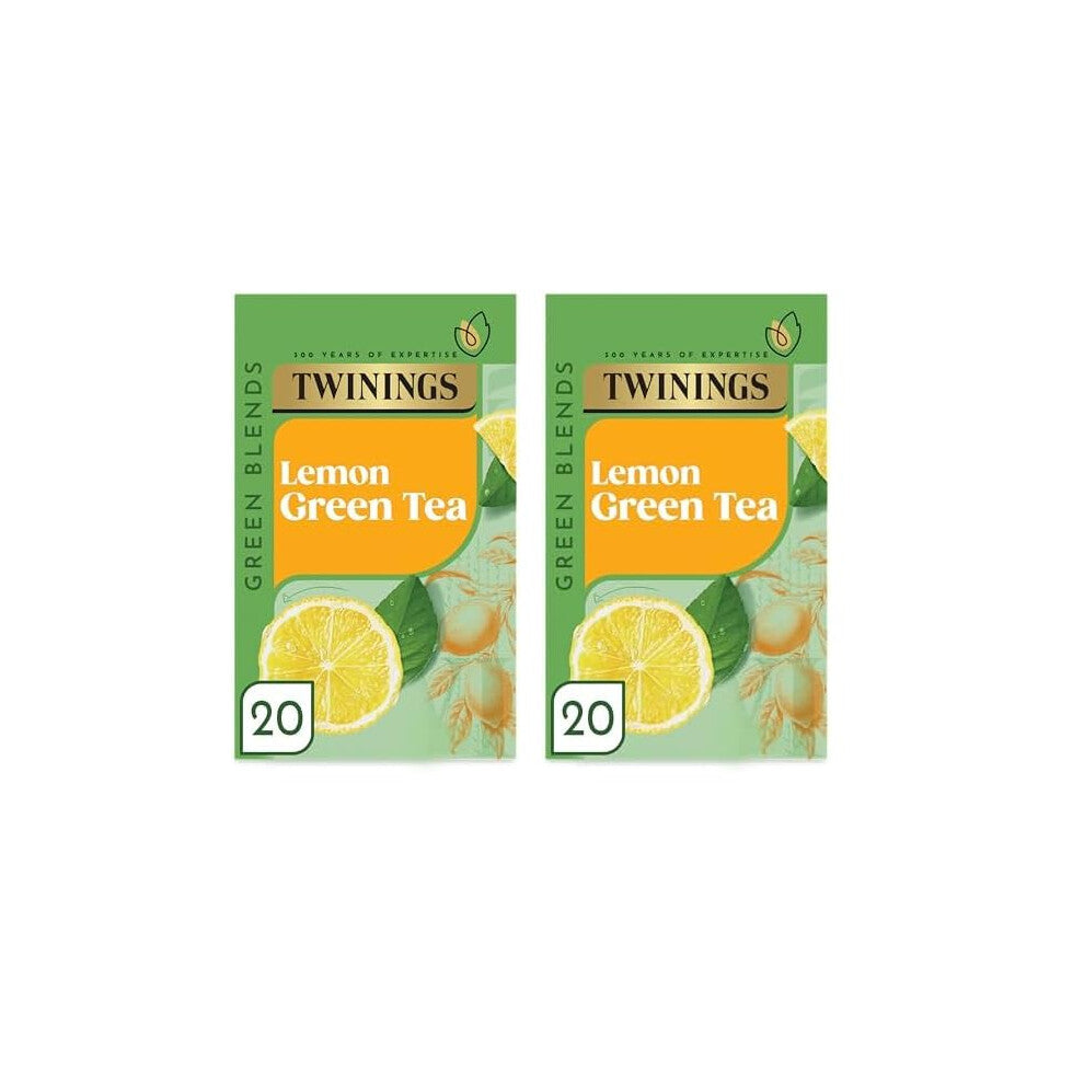 Twinings Lemon Green Tea 20 Tea Bags (Pack of 2)