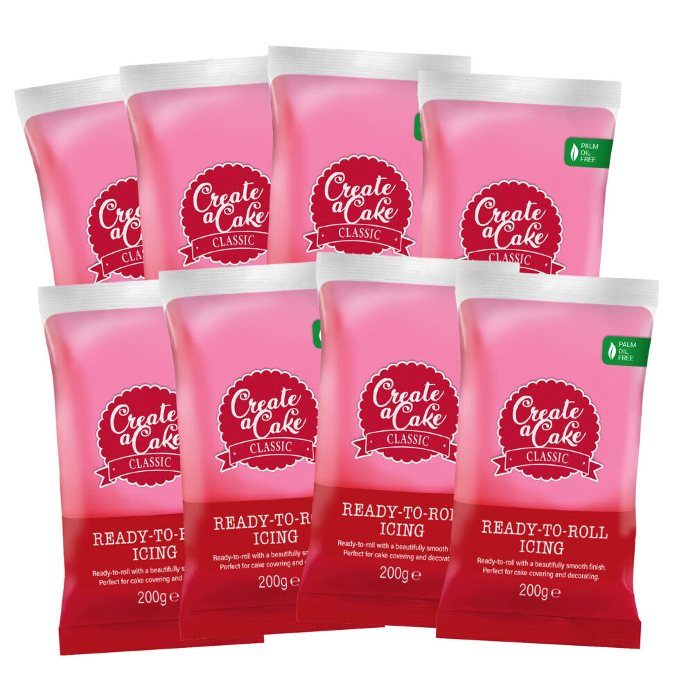 Create A Cake Ready To Roll Icing | Pink Fondant Icing | Palm Free Sugar Paste For Cake Decorating, Cupcakes, Cookies, Cakes - 1600g