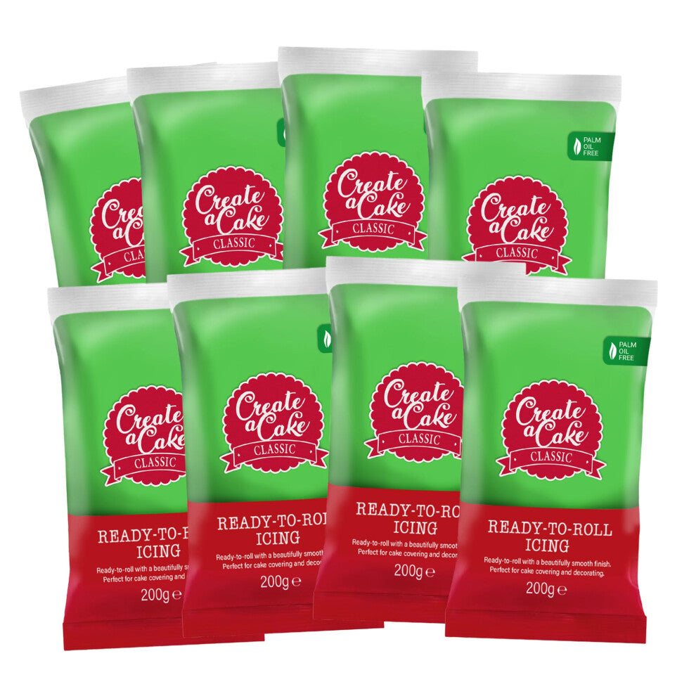 Create A Cake Ready To Roll Icing | Green Fondant Icing | Palm Free Sugar Paste For Cake Decorating, Cupcakes, Cookies, Cakes - 1600g