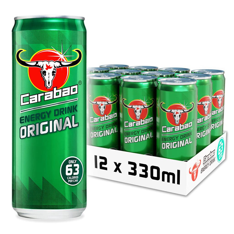 Carabao Energy Drink Original, 12 x 330ml, Low Calorie