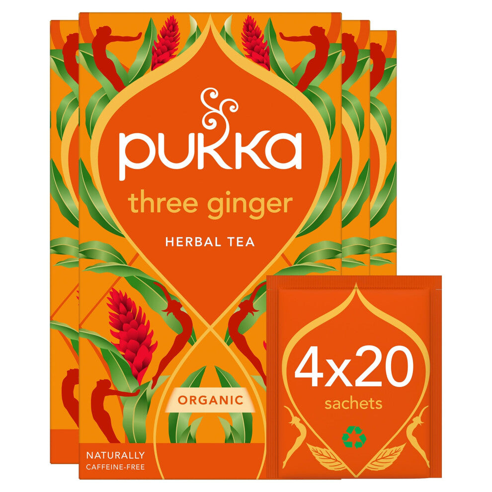 Pukka Herbs Three Ginger Tea, 4x20 Bags