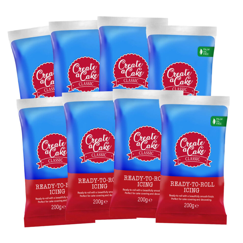 Create A Cake Ready To Roll Icing | Blue Fondant Icing | Palm Free Sugar Paste For Cake Decorating, Cupcakes, Cookies, Cakes - 1600g
