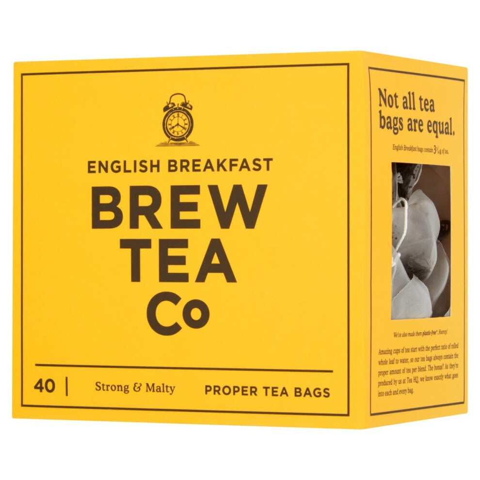 Brew Tea Co - English Breakfast Proper Tea Bags - Strong and Malty - 40 Tea Bags