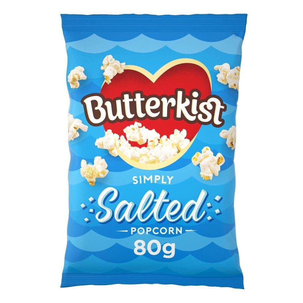 Butterkist SIMPLY SALTED Popcorn, 80g (Case of 6)
