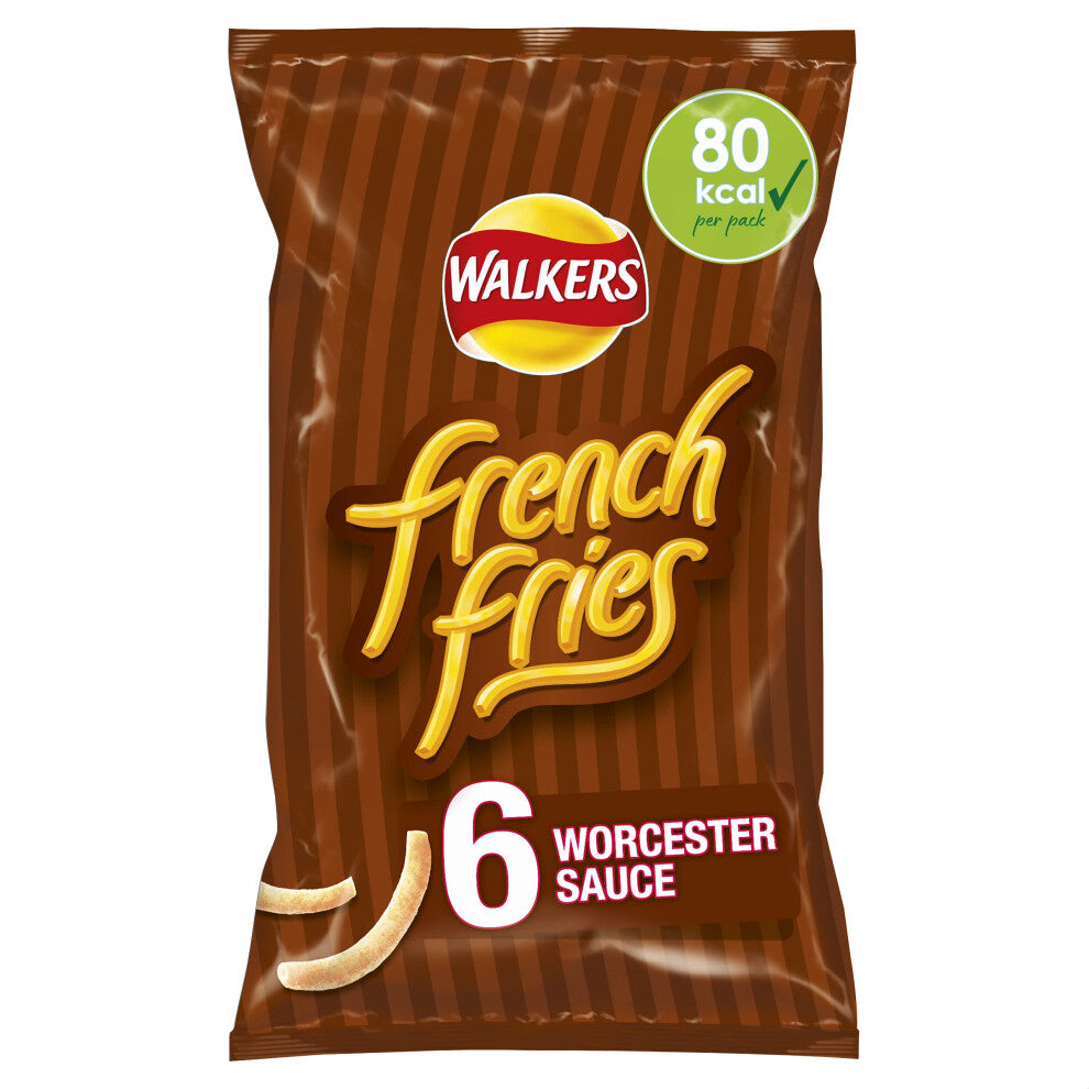 Walkers French Fries Worcester Sauce Multipack Snacks Crisps 6x18g