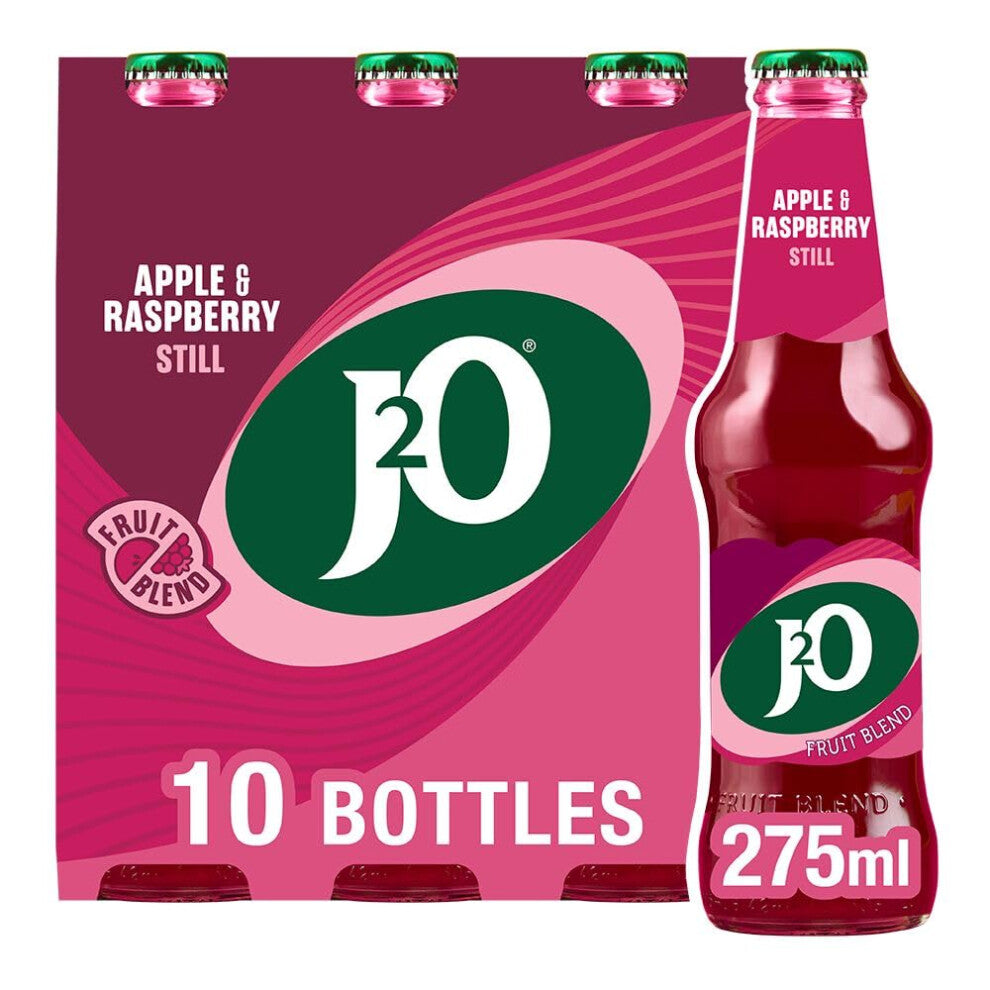 J2O Fruit Juice, Apple and Raspberry, 275ml Bottle (Pack of 10)