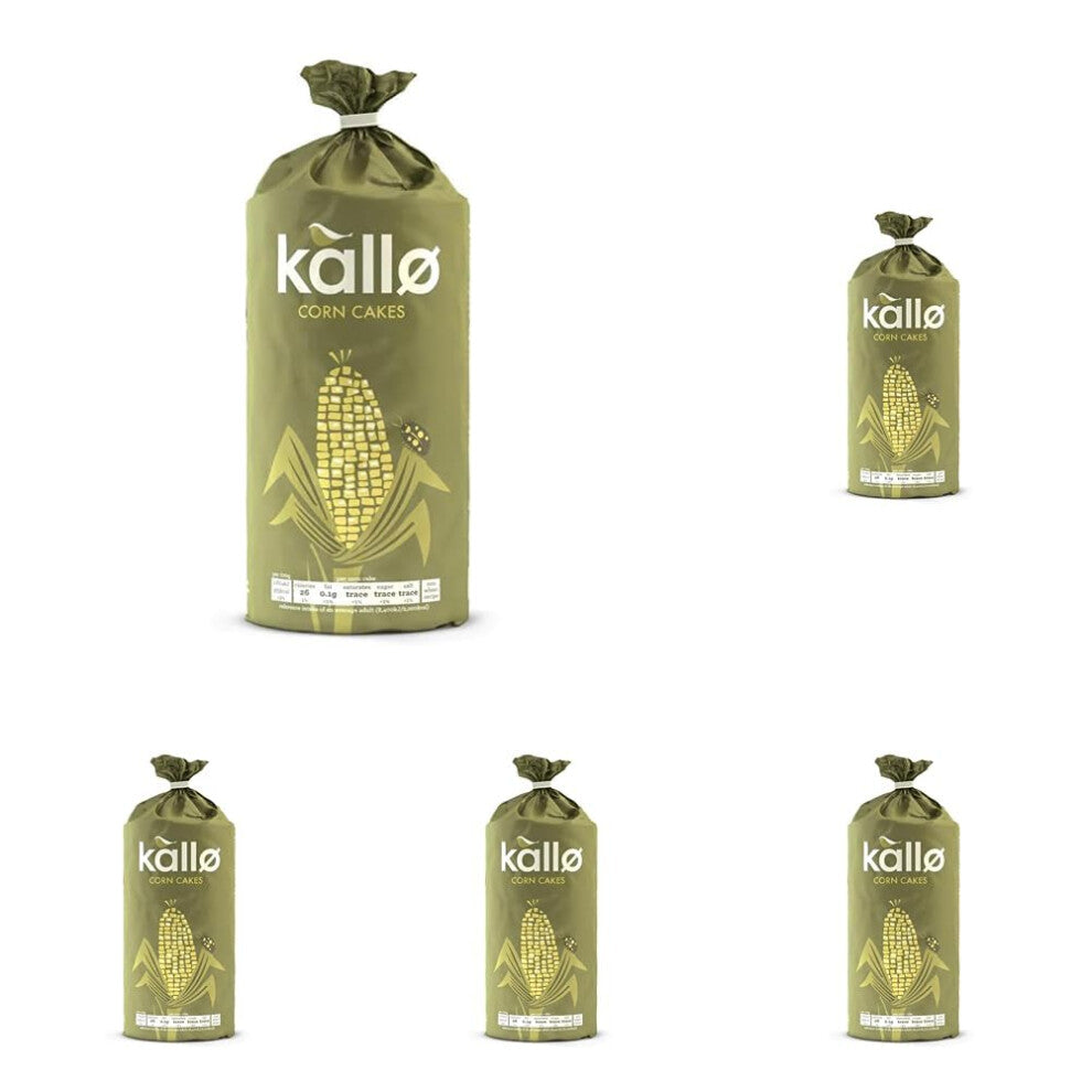 Kallo Lightly Salted Corn Cakes, 130g (Pack of 5)