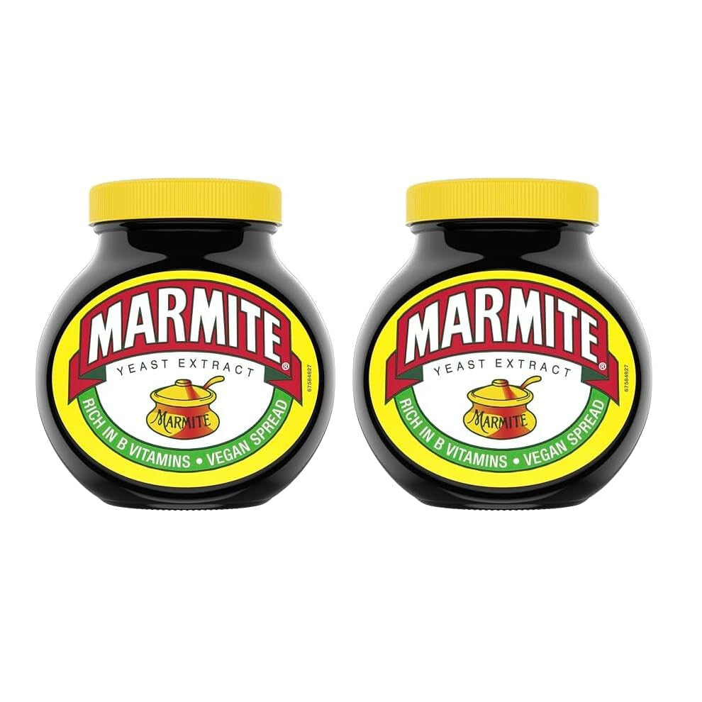 Marmite Classic Yeast Extract vegan breakfast spread rich in B vitamins with no added sugar 500 g (Pack of 2)