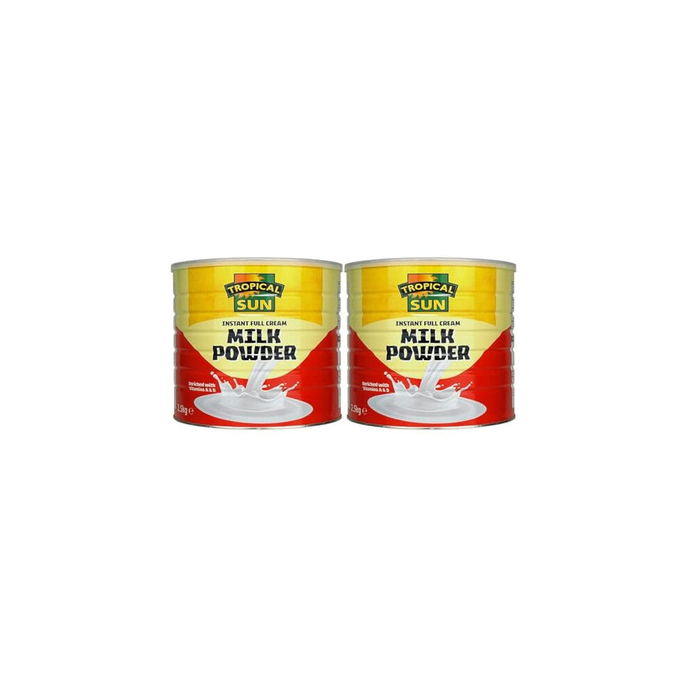 Tropical Sun Full Cream Milk Powder, 2.5KG | Boosted with Vitamins A & D! | (Pack of 2)