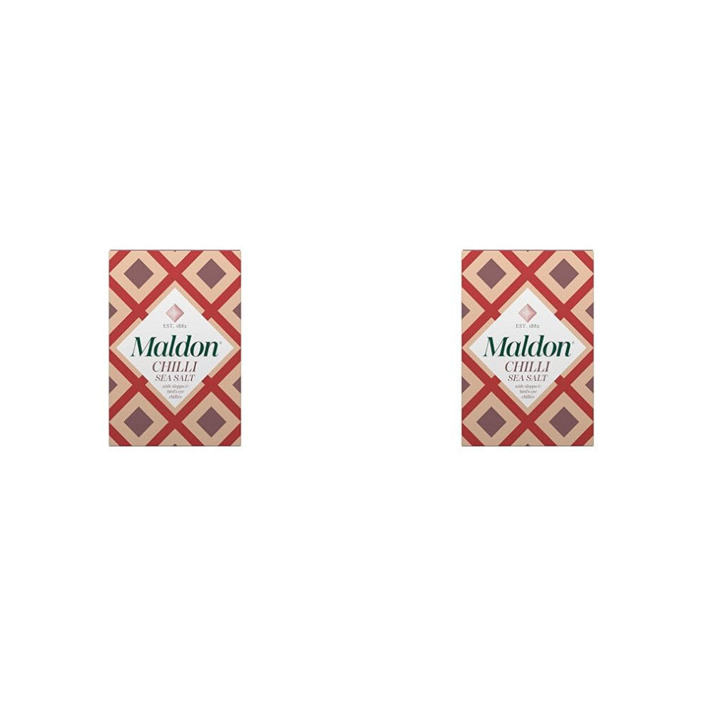 Maldon Chilli Sea Salt Flakes - Aleppo & Bird's Eye - 100g (Pack of 2)