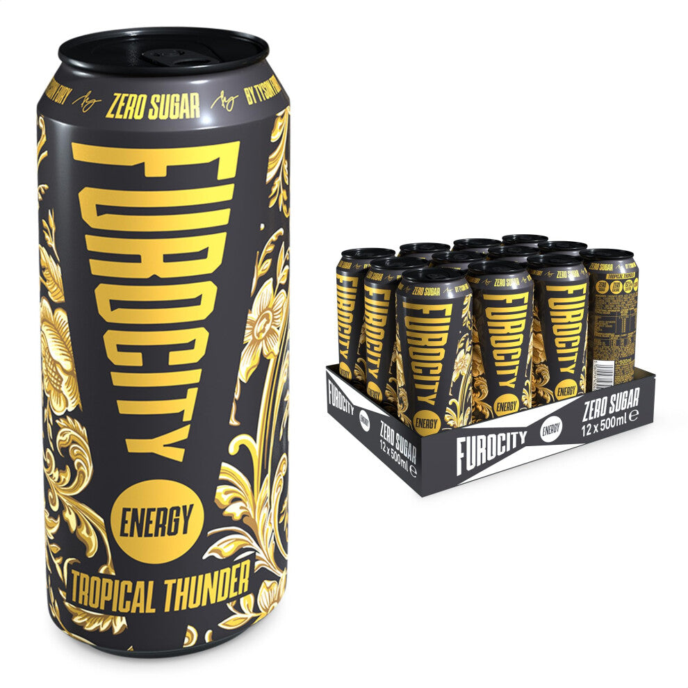 Furocity Sugar Free Energy Drink, Tropical Thunder, 12 x 500ml