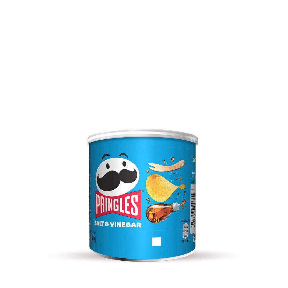 Pringles Salt and Vinegar Flavour Potato Chips, 40g (Pack of 12)