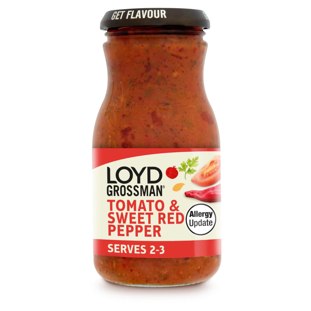 Loyd Grossman Tomato and Red Pepper Cooking Sauce, 350 g Jar (Pack of 1)