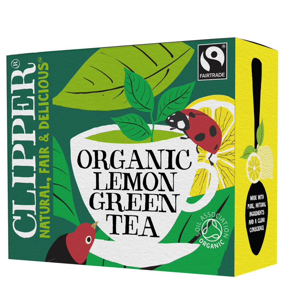 Clipper Organic Lemon Green Tea Bags - 80 Teabags, Fair Trade