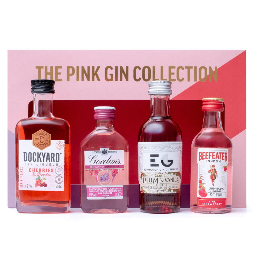 Pink Gin Gift Set - Beefeater, Gordons, Edinburgh, Dockyard (4x5cl)