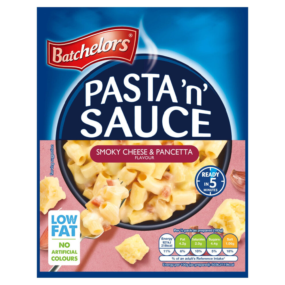 Batchelors Pasta 'n' Sauce Smoky Cheese & Pancetta Instant Pasta Ready Meal, 99 g Packet (Pack of 1)