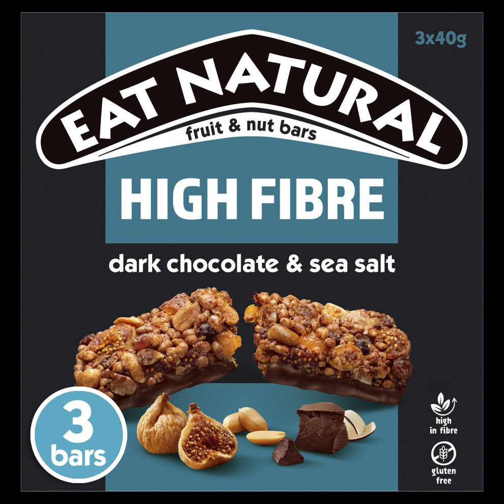 Eat Natural Dark Chocolate & Sea Salt Fruit & Nut Bars 3 x 40g