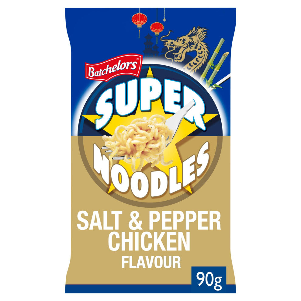 Batchelors Super Noodles Chinese Salt & Pepper Chicken Flavour, Instant Snack Ready in 4 Minutes, 90 g Packet (Pack Of 1)