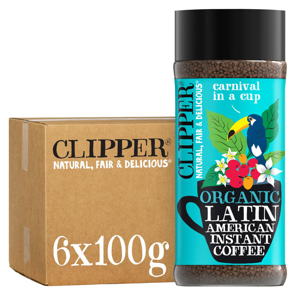Clipper Organic Instant Coffee, 6 x 100g, Arabica