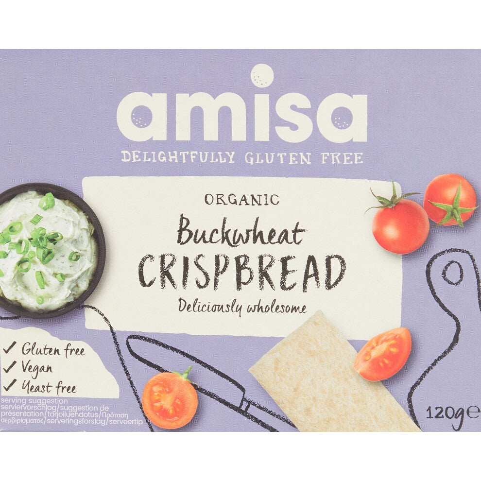 Organic Gluten-Free Buckwheat Crispbread, 120g - Low Carb, Yeast-Free, GMO-Free & Vegan-Friendly - The Perfect Healthy Snack