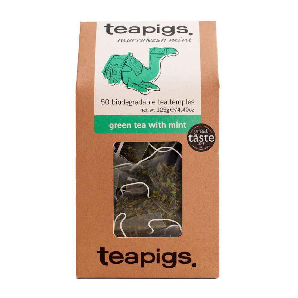 teapigs Moroccan Mint Green Tea Bags - 50 Biodegradable Temples